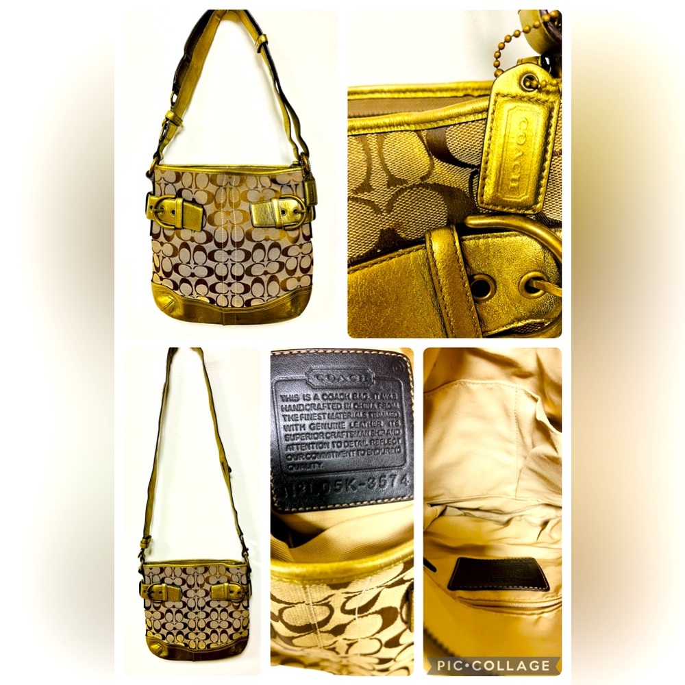 COACH Gold signature shoulder bag